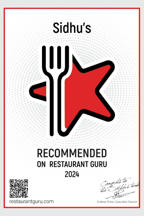 Sidhu’s Restaurant Perth  recommended restaurant