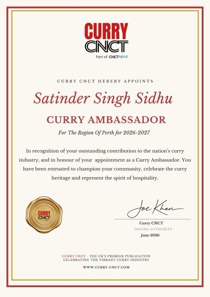 Sidhu’s Restaurant Perth  Curry Awards